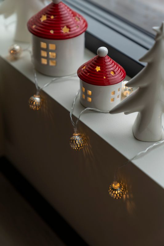 LED Ljuslänk Metall Silver
