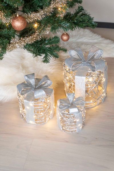 Huvudbild Dekorpresent 3pk Rund – Silver