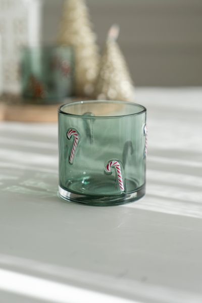 Huvudbild Värmeljushållare 10x10cm - Candy Cane