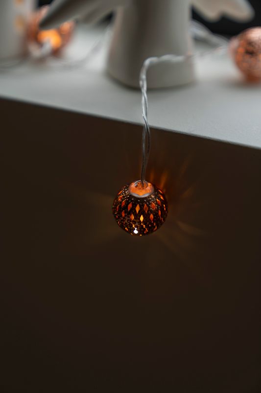 LED Ljuslänk Metall Koppar