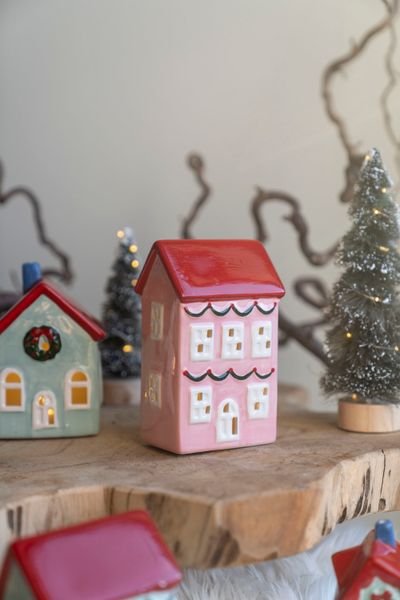 Huvudbild LED Hus 14,5cm - Rosa