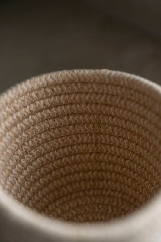 Bomullskorg 13x13cm - Beige