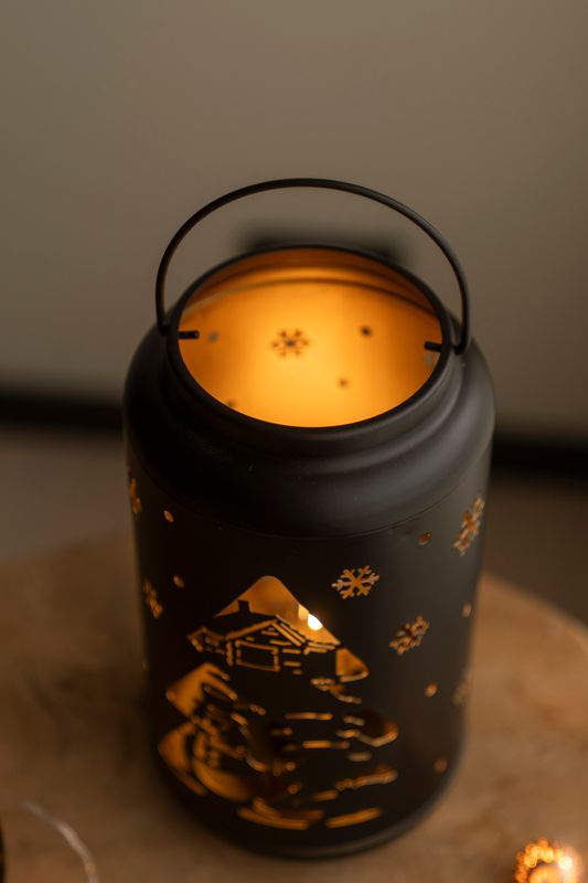 Lanterna m/LED 12cm - Snögubbe