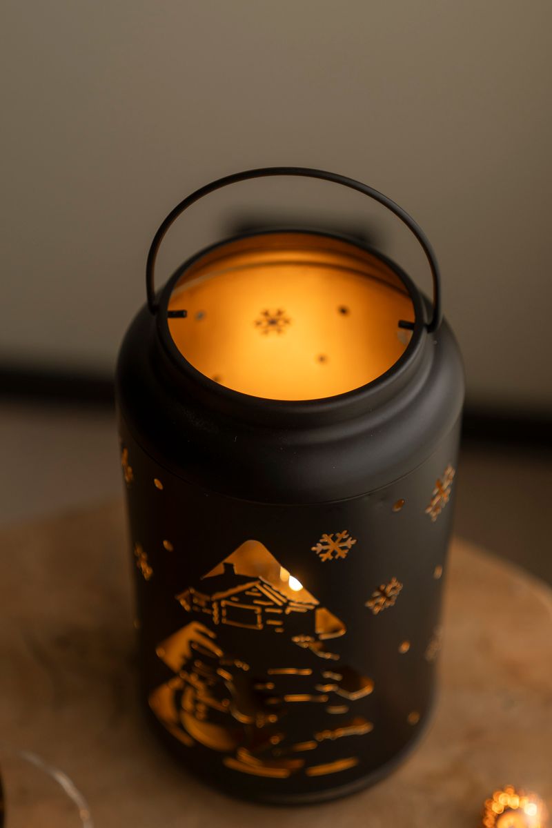 Lanterna m/LED 12cm - Snögubbe