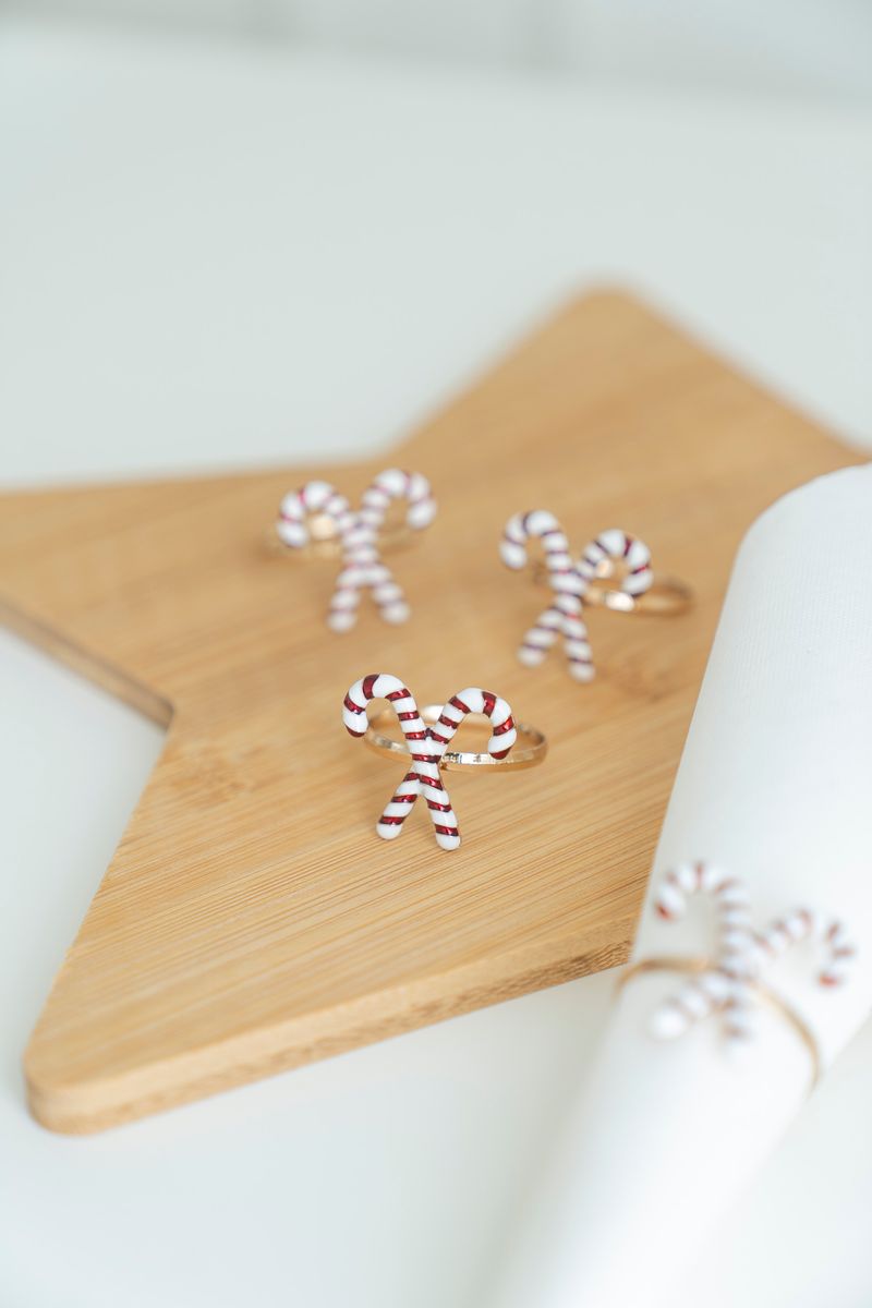 Servettring 4pk - Candy Cane