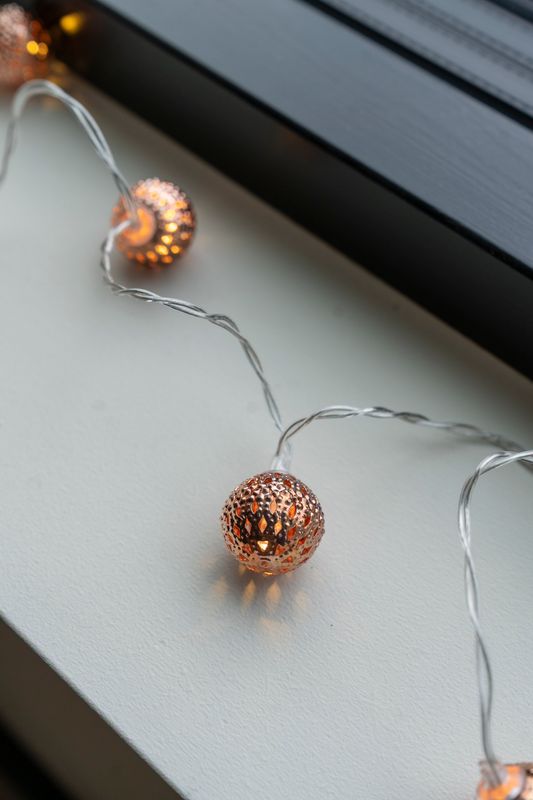 LED Ljuslänk Metall Koppar
