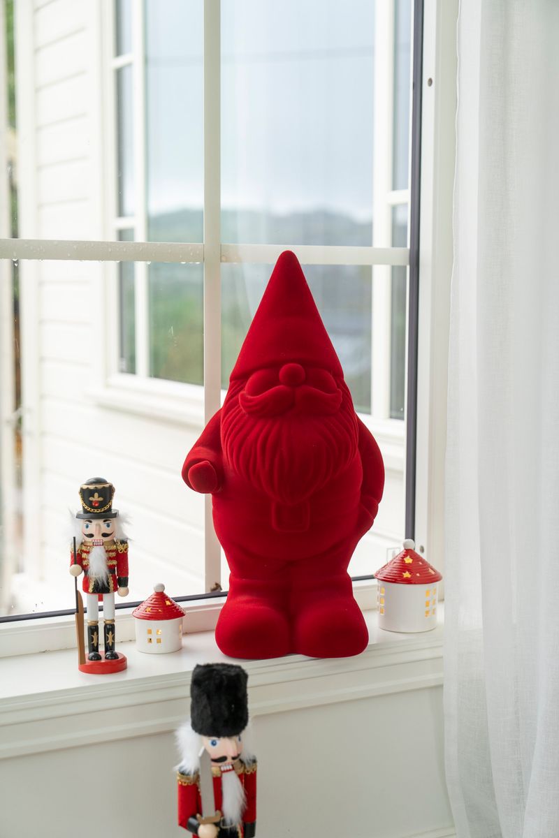 Velour Tomte 56cm Röd