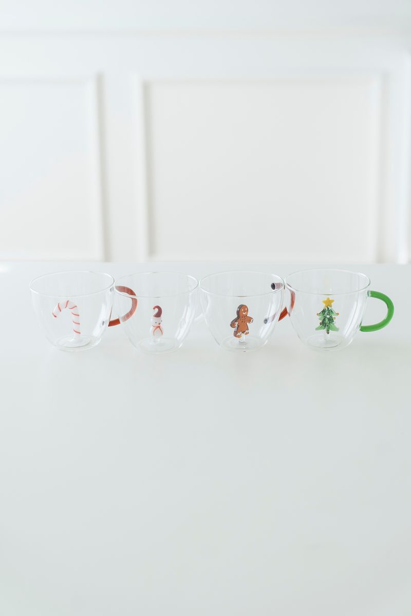 Tekopp - Glas Snögubbe