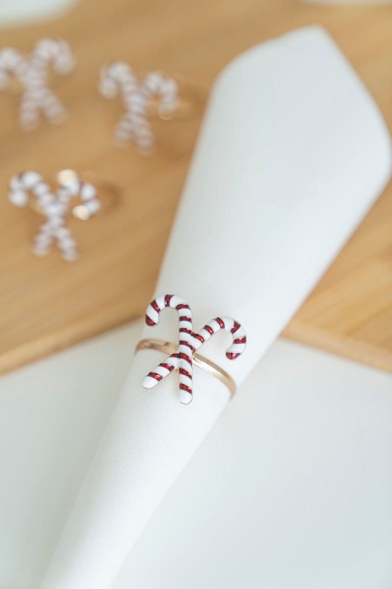 Servettring 4pk - Candy Cane
