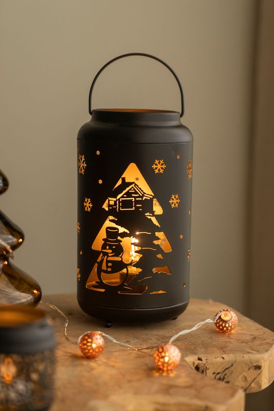 Lanterna m/LED 12cm - Snögubbe